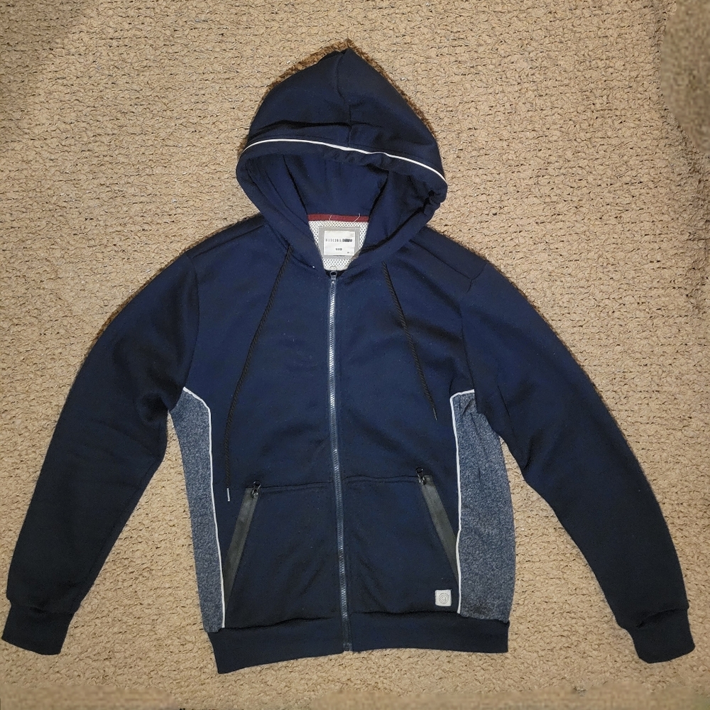 🔥🔥HP🔥🔥1-7-25🔥🔥MENS HUDSON, & BARROW FLEECE JACKET NAVY BLUE & WHITE SIZE M